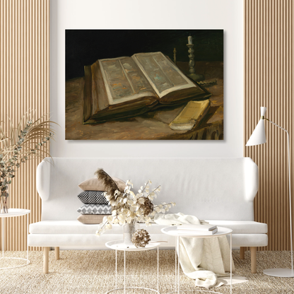 Vincent Van Gogh - Still Life with Bible Wall Art Canvas Print