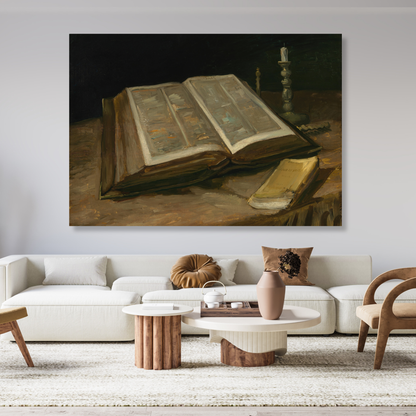 Vincent Van Gogh - Still Life with Bible Wall Art Canvas Print
