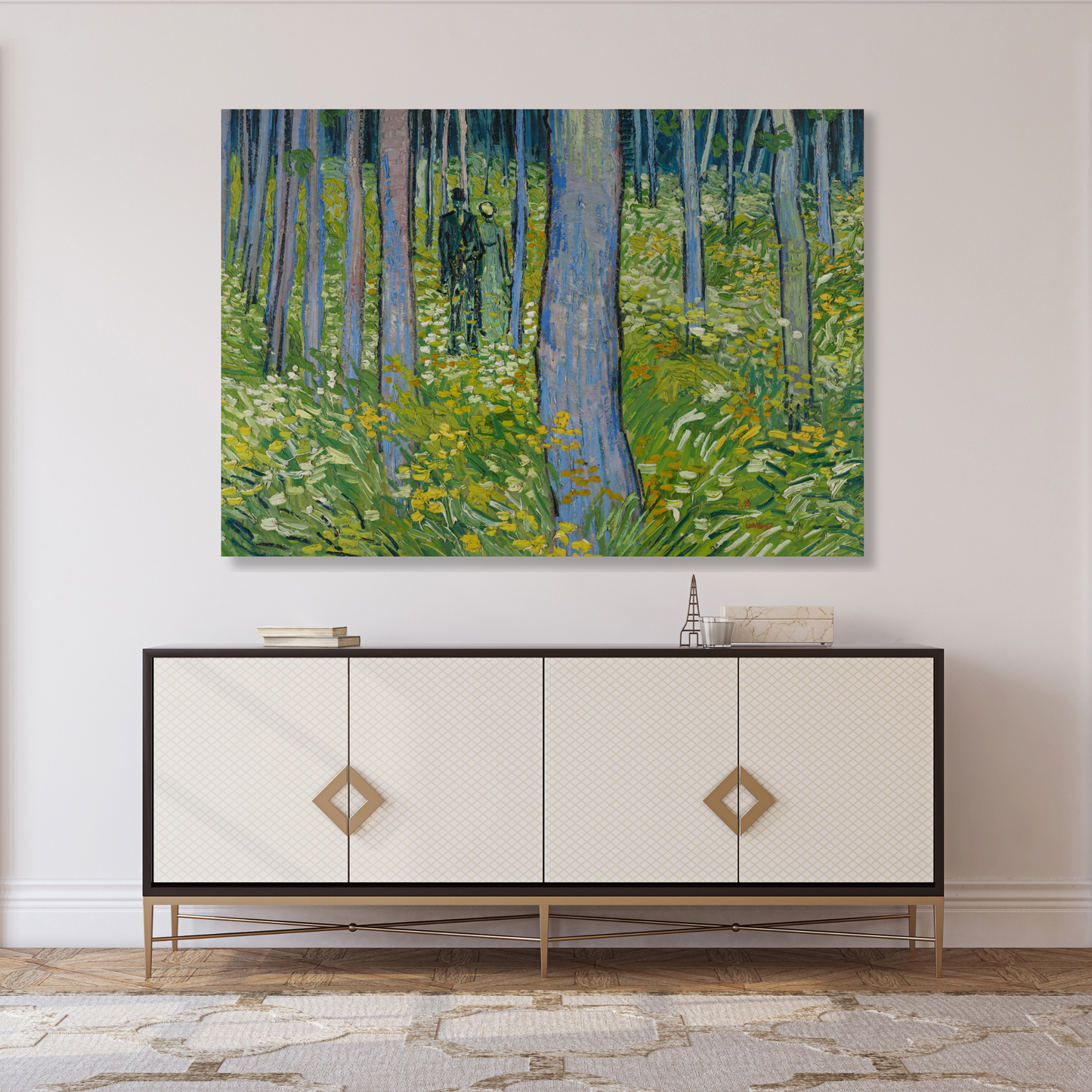Vincent Van Gogh - Undergrowth with Two Figures Wall Art Canvas Print