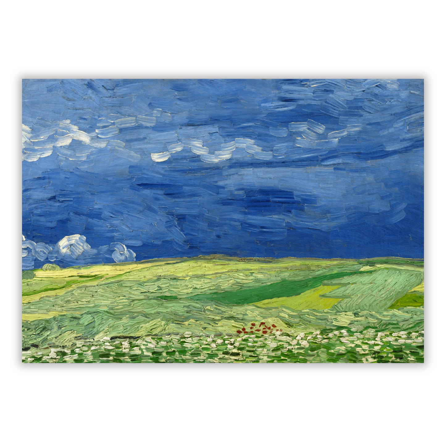 Vincent Van Gogh - Wheatfield Under Thunderclouds Wall Art Canvas Print