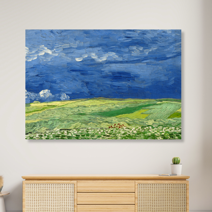 Vincent Van Gogh - Wheatfield Under Thunderclouds Wall Art Canvas Print