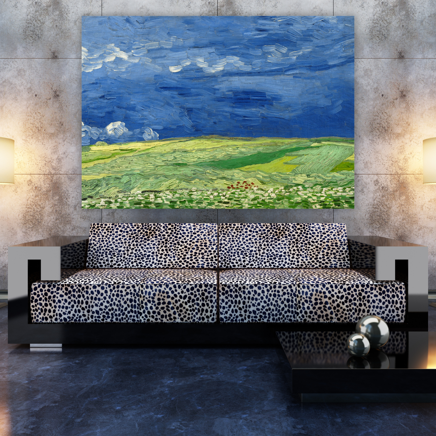 Vincent Van Gogh - Wheatfield Under Thunderclouds Wall Art Canvas Print