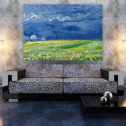 Vincent Van Gogh - Wheatfield Under Thunderclouds Wall Art Canvas Print