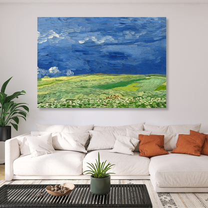 Vincent Van Gogh - Wheatfield Under Thunderclouds Wall Art Canvas Print