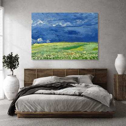 Vincent Van Gogh - Wheatfield Under Thunderclouds Wall Art Canvas Print