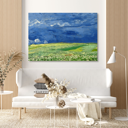 Vincent Van Gogh - Wheatfield Under Thunderclouds Wall Art Canvas Print