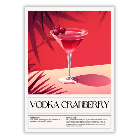Vodka Cranberry Cocktail Wall Art Canvas Print
