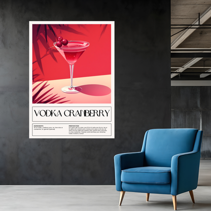 Vodka Cranberry Cocktail Wall Art Canvas Print