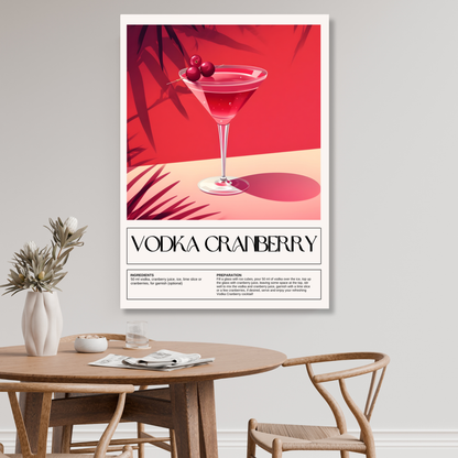 Vodka Cranberry Cocktail Wall Art Canvas Print
