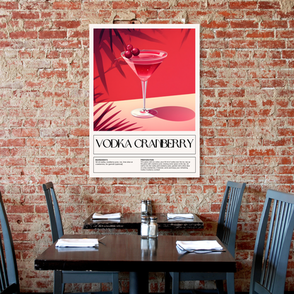 Vodka Cranberry Cocktail Wall Art Canvas Print