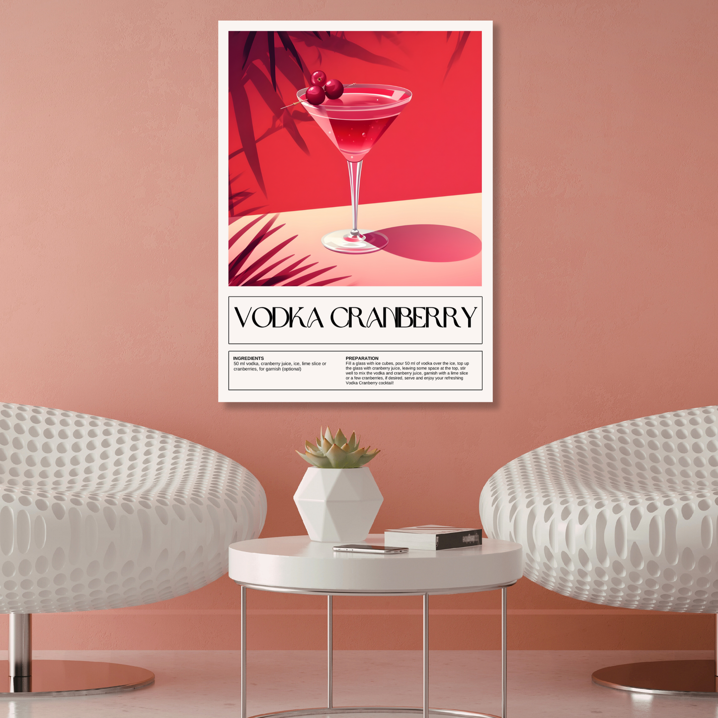 Vodka Cranberry Cocktail Wall Art Canvas Print