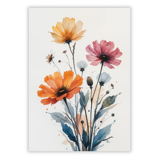 Floral In Watercolour No.2 Wall Art Canvas Print