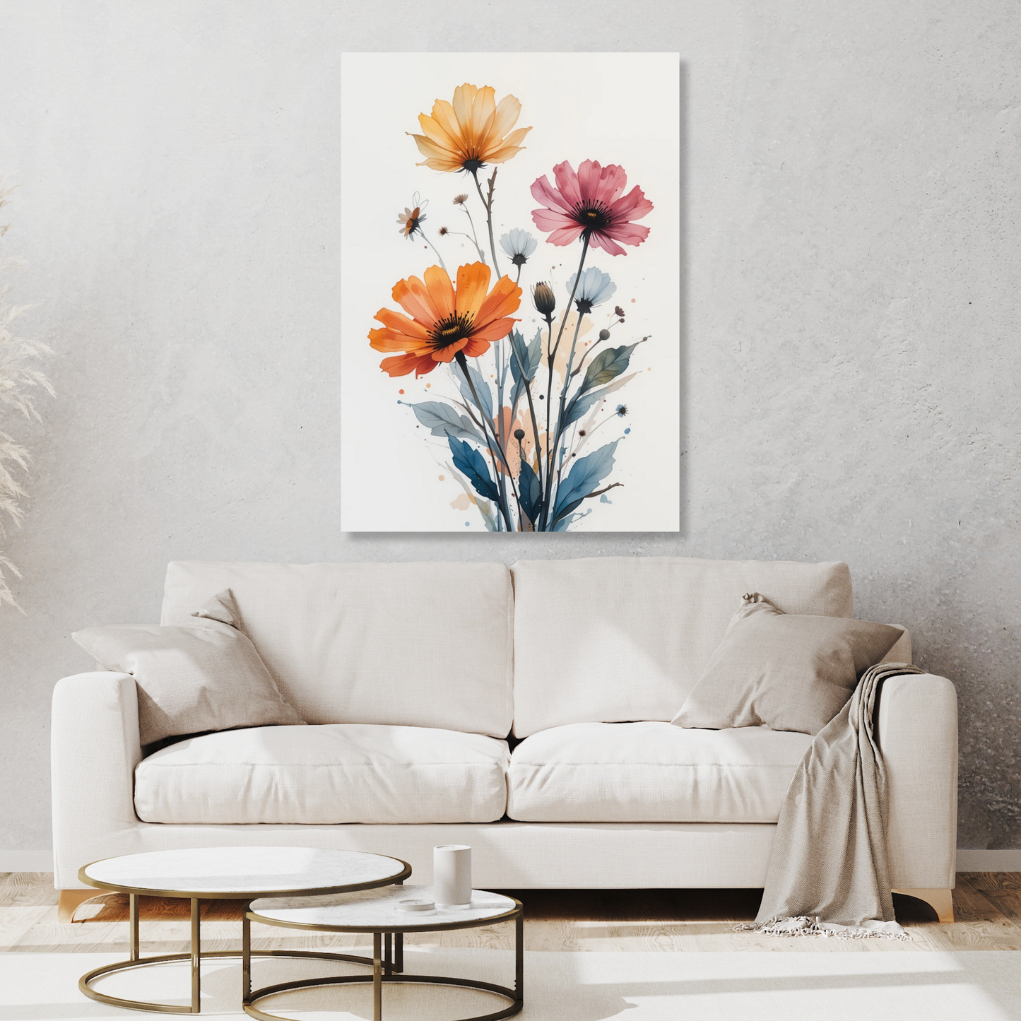 Floral In Watercolour No.2 Wall Art Canvas Print
