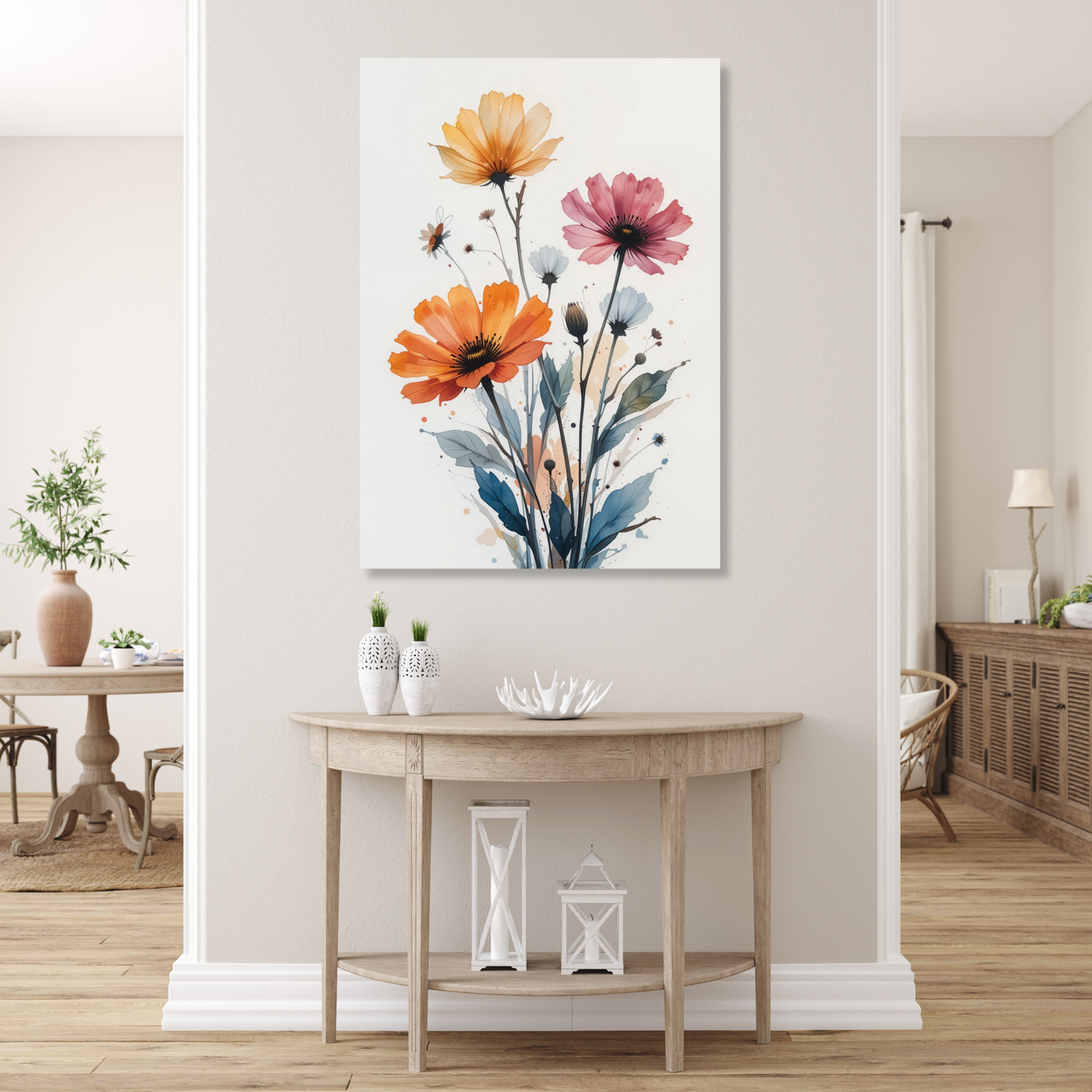 Floral In Watercolour No.2 Wall Art Canvas Print