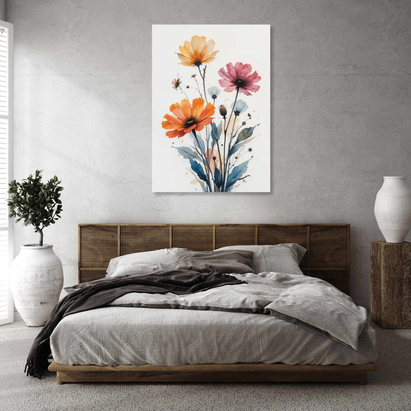 Floral In Watercolour No.2 Wall Art Canvas Print