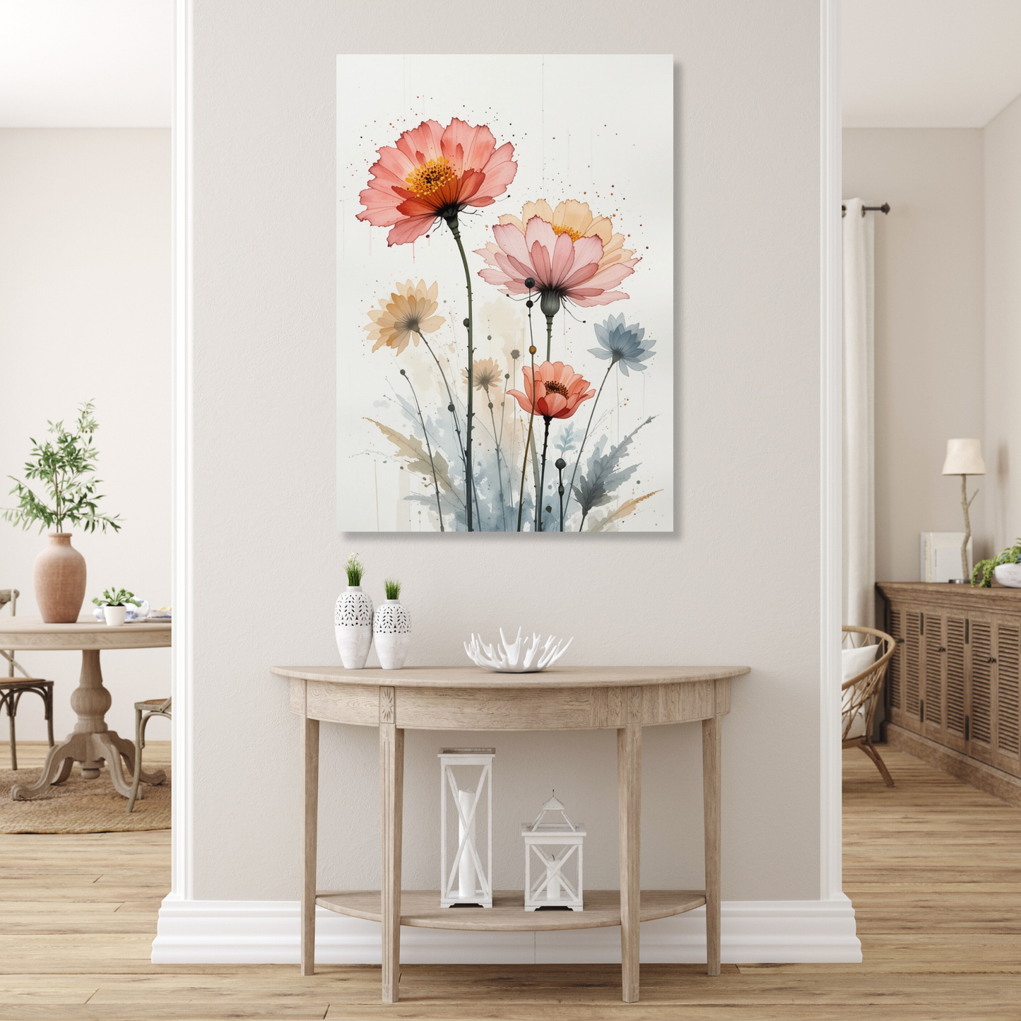 Floral In Watercolour No.3 Wall Art Canvas Print