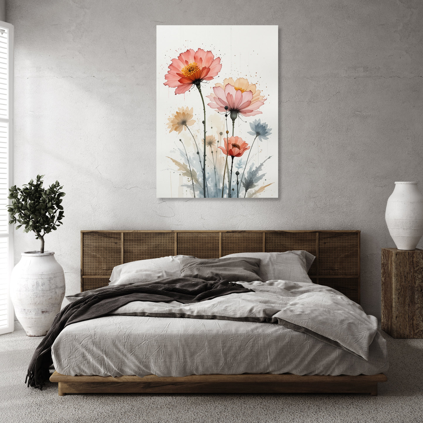 Floral In Watercolour No.3 Wall Art Canvas Print
