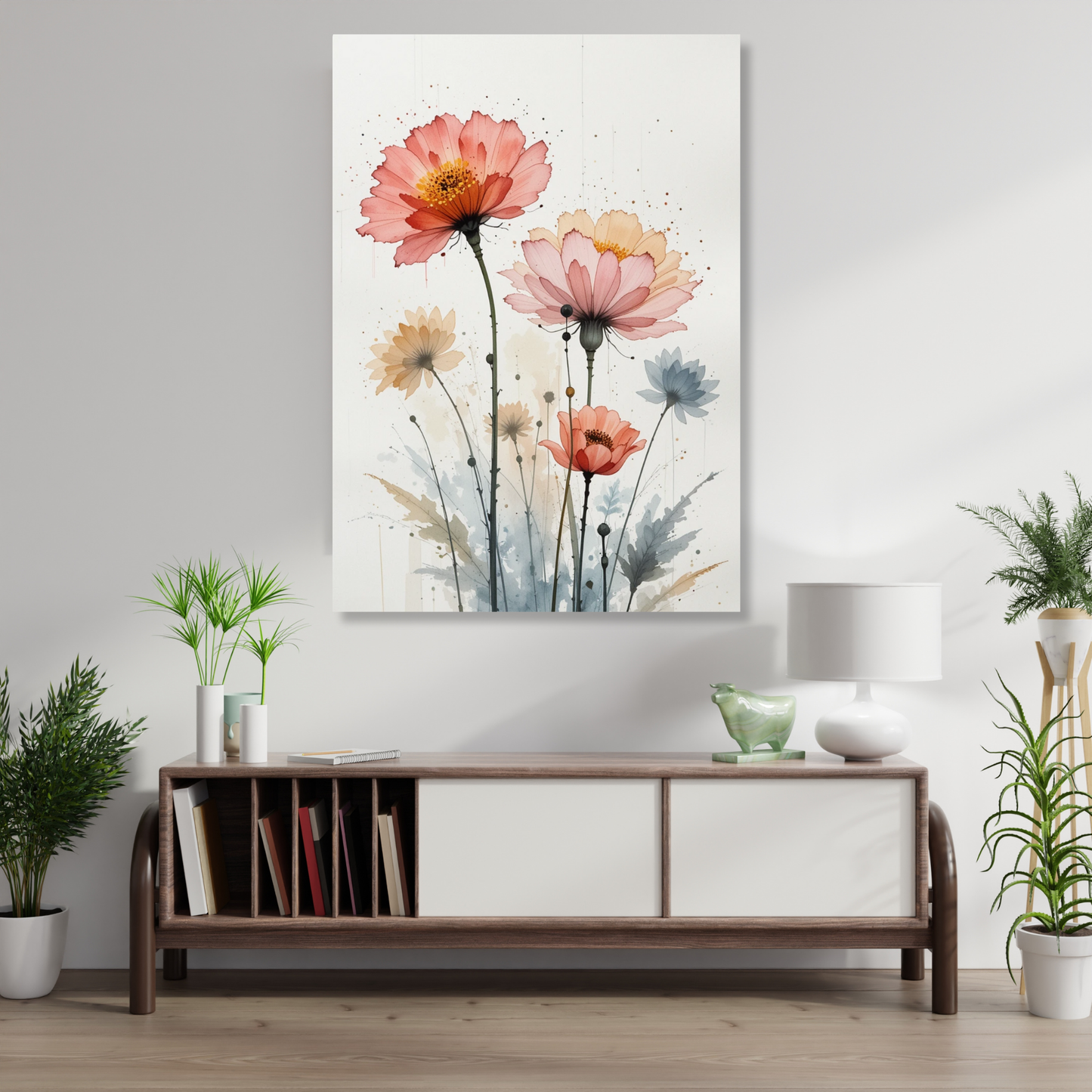 Floral In Watercolour No.3 Wall Art Canvas Print