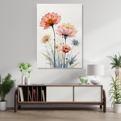 Floral In Watercolour No.3 Wall Art Canvas Print