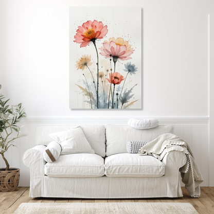 Floral In Watercolour No.3 Wall Art Canvas Print