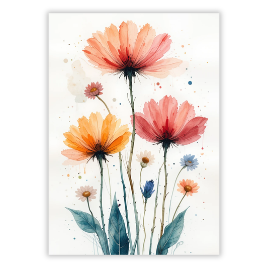 Floral In Watercolour No.1 Wall Art Canvas Print