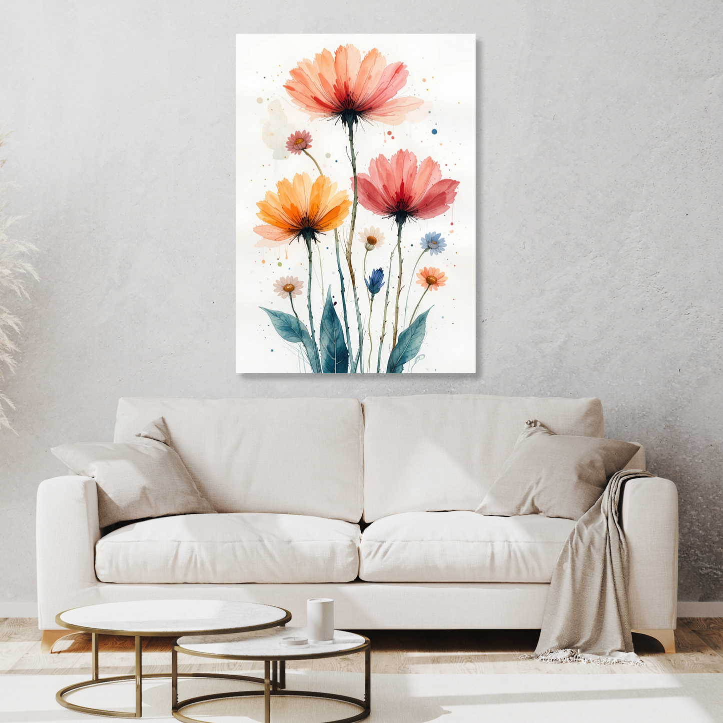 Floral In Watercolour No.1 Wall Art Canvas Print