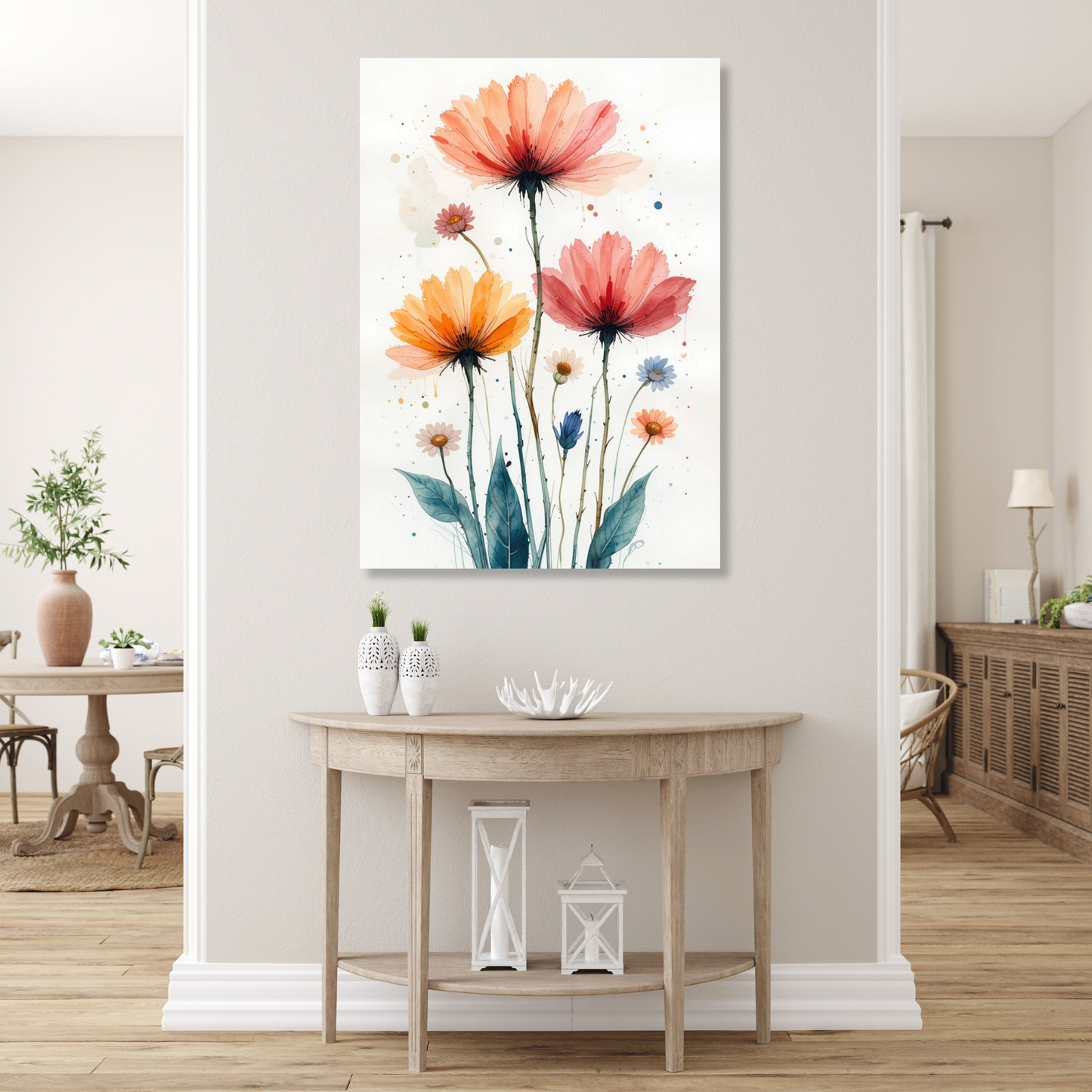 Floral In Watercolour No.1 Wall Art Canvas Print
