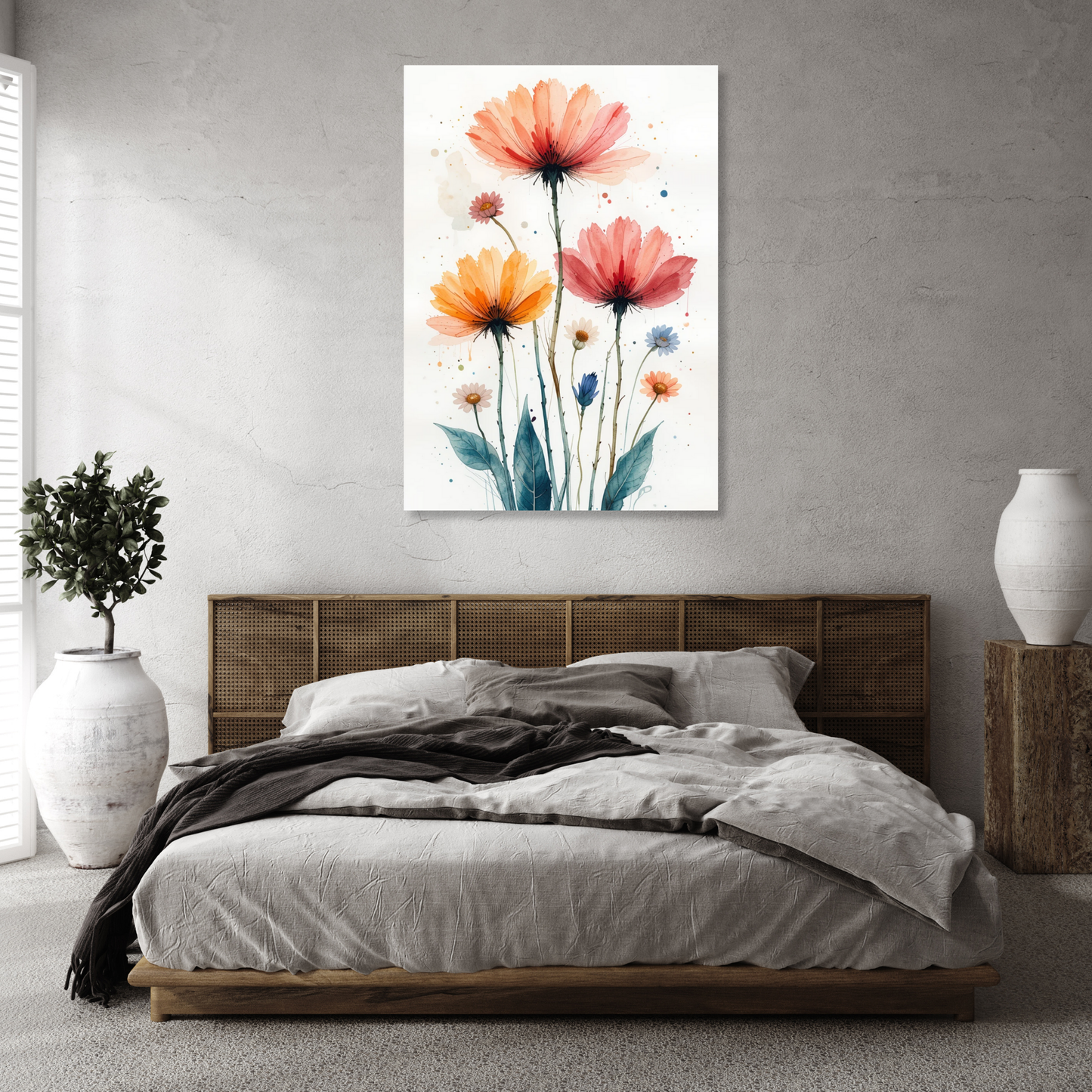 Floral In Watercolour No.1 Wall Art Canvas Print