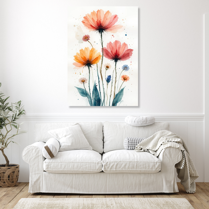 Floral In Watercolour No.1 Wall Art Canvas Print