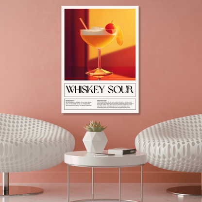 Whiskey Sour Cocktail Wall Art Canvas Print