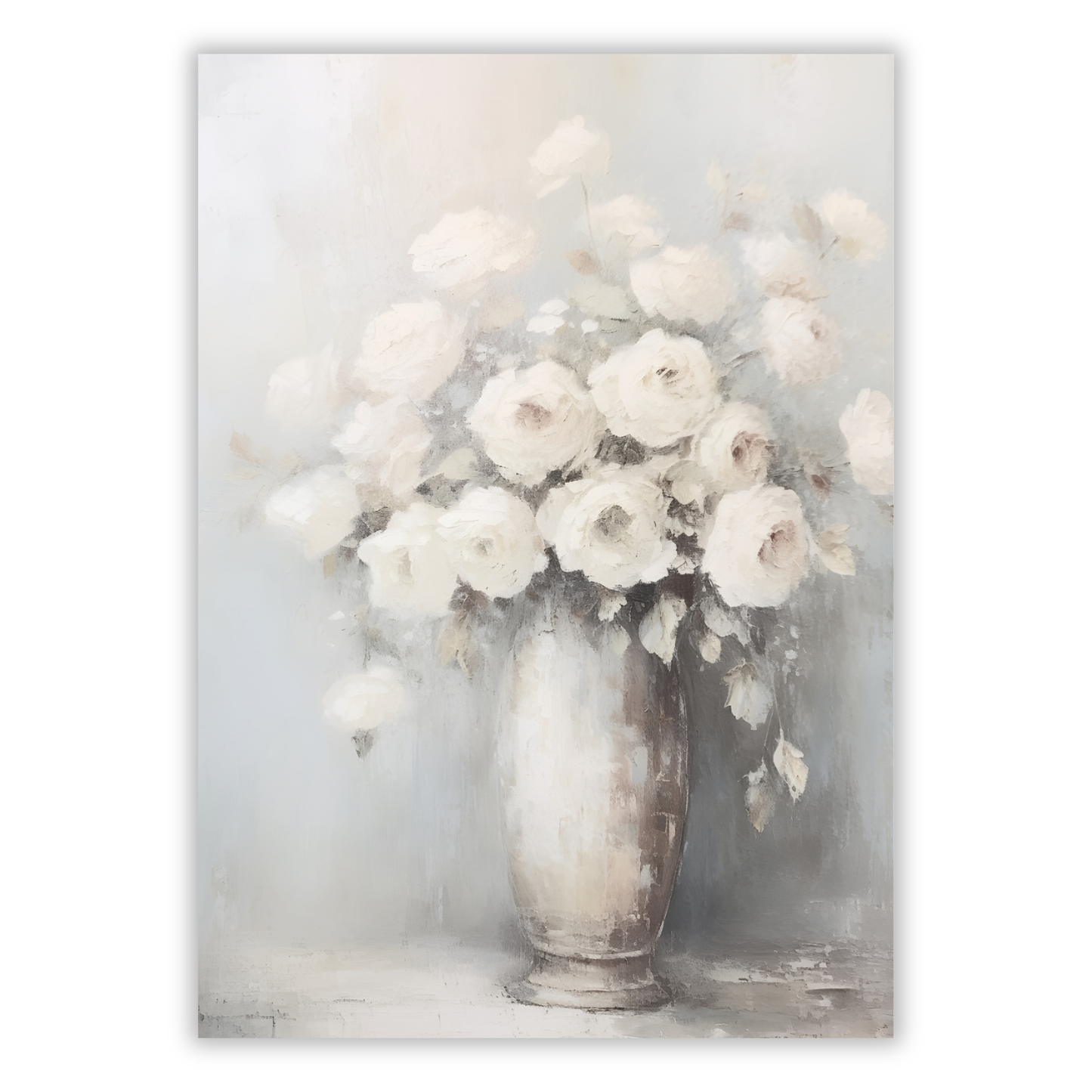White Roses Wall Art Canvas Print