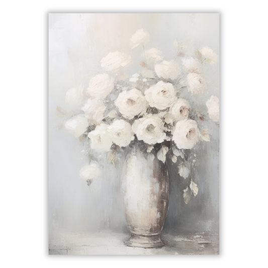 White Roses Wall Art Canvas Print