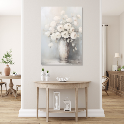 White Roses Wall Art Canvas Print