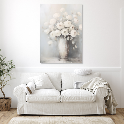 White Roses Wall Art Canvas Print