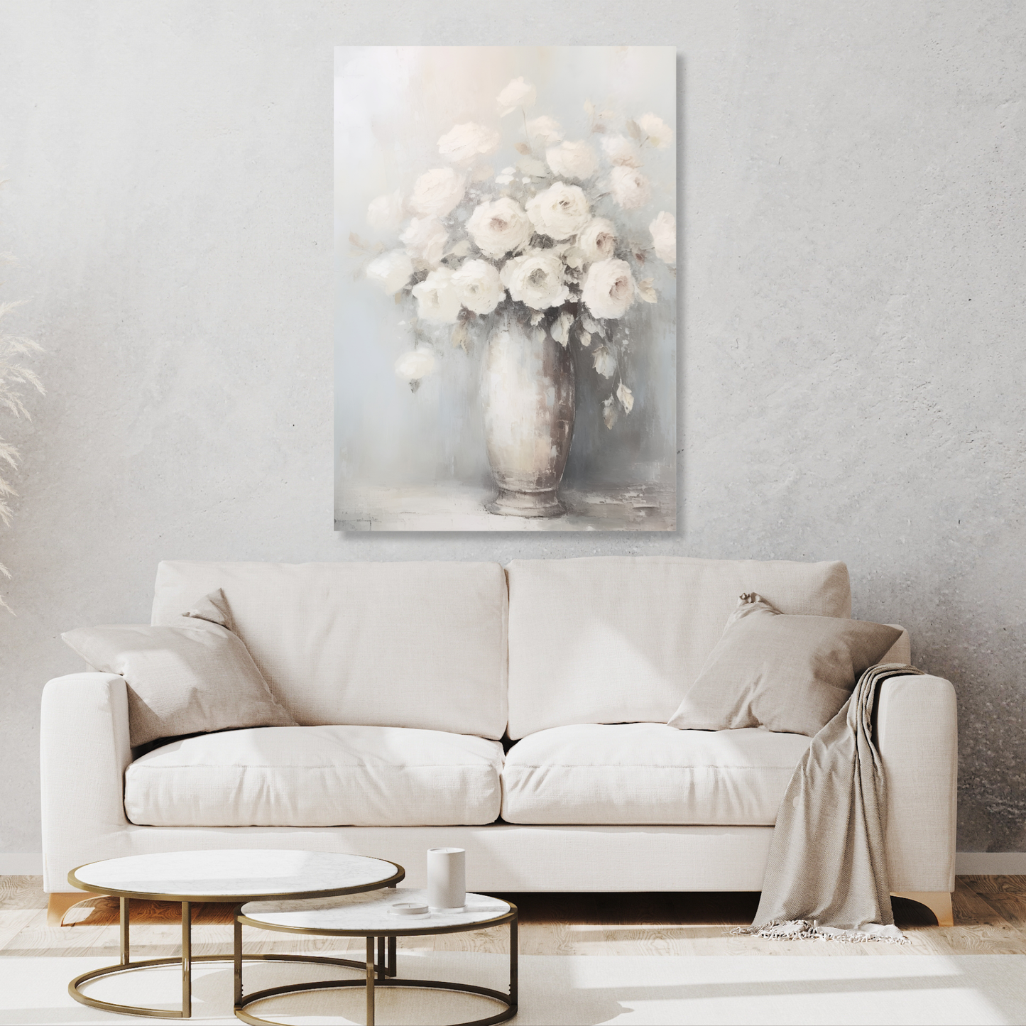 White Roses Wall Art Canvas Print