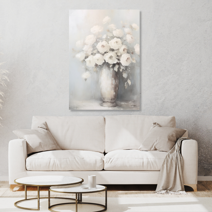 White Roses Wall Art Canvas Print
