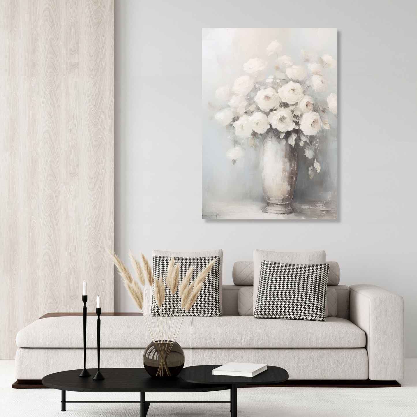 White Roses Wall Art Canvas Print