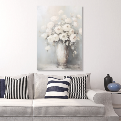 White Roses Wall Art Canvas Print