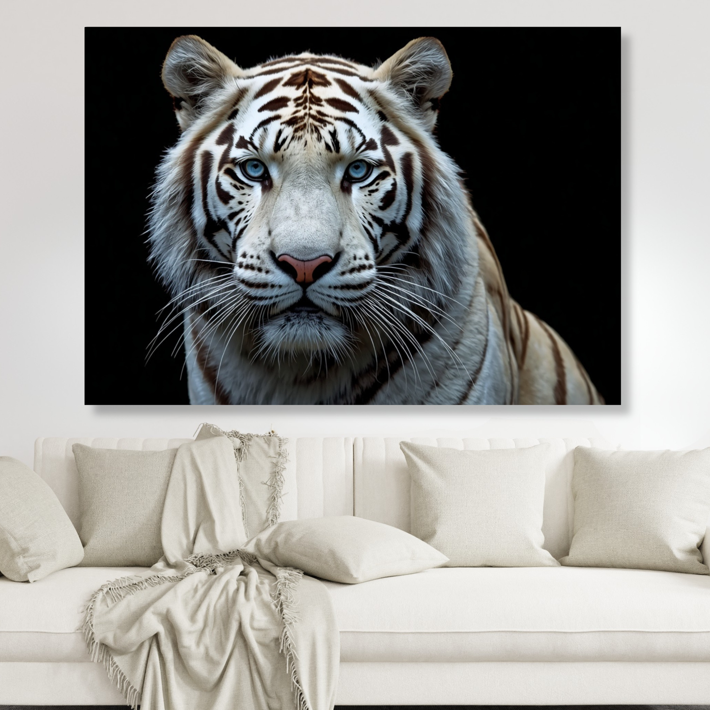 White Tiger Wall Art Canvas Print