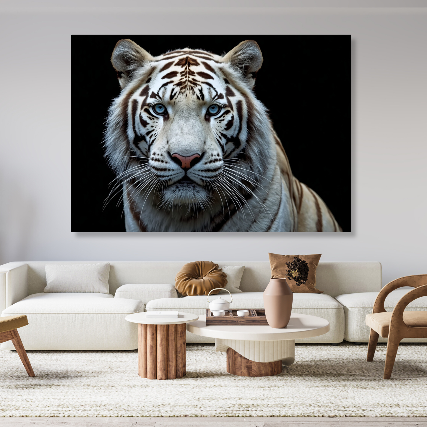 White Tiger Wall Art Canvas Print