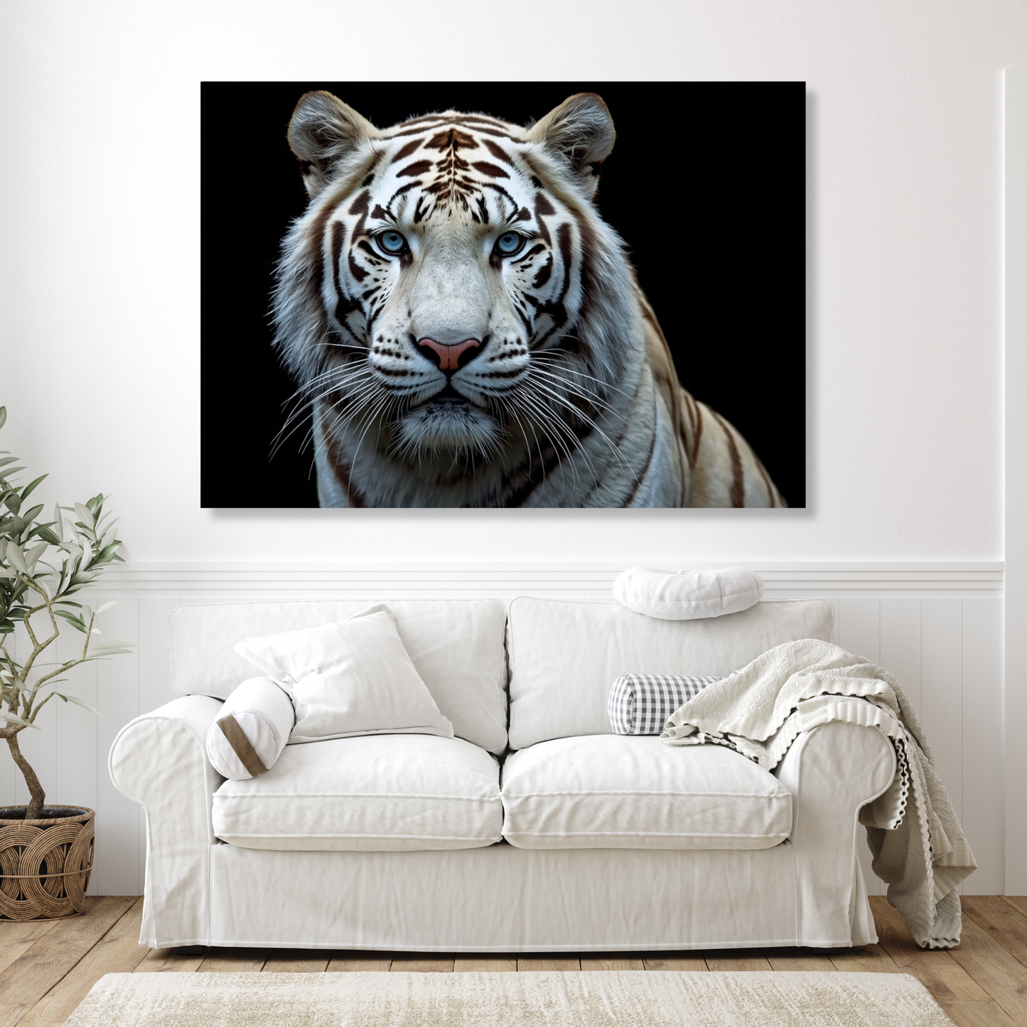 White Tiger Wall Art Canvas Print