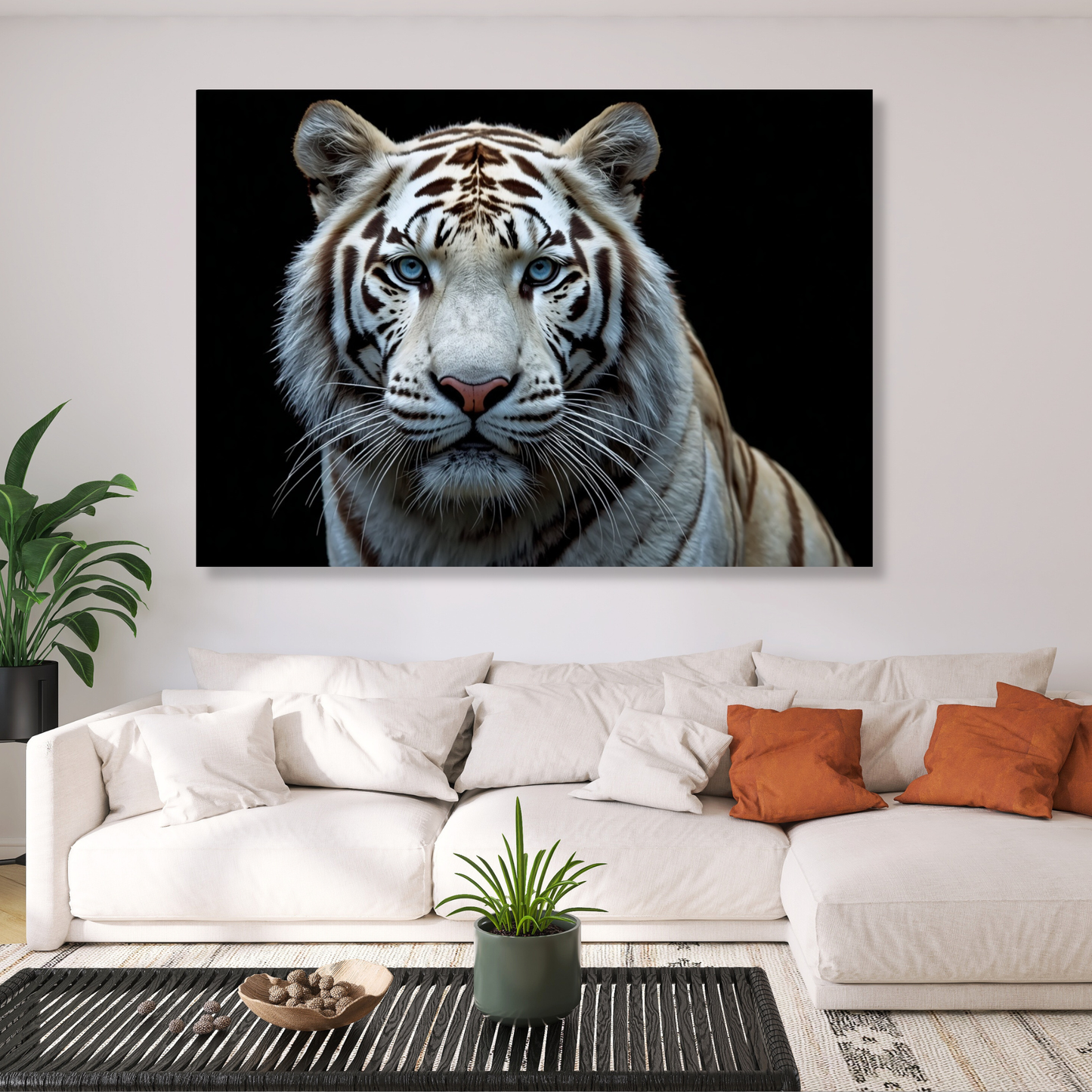 White Tiger Wall Art Canvas Print