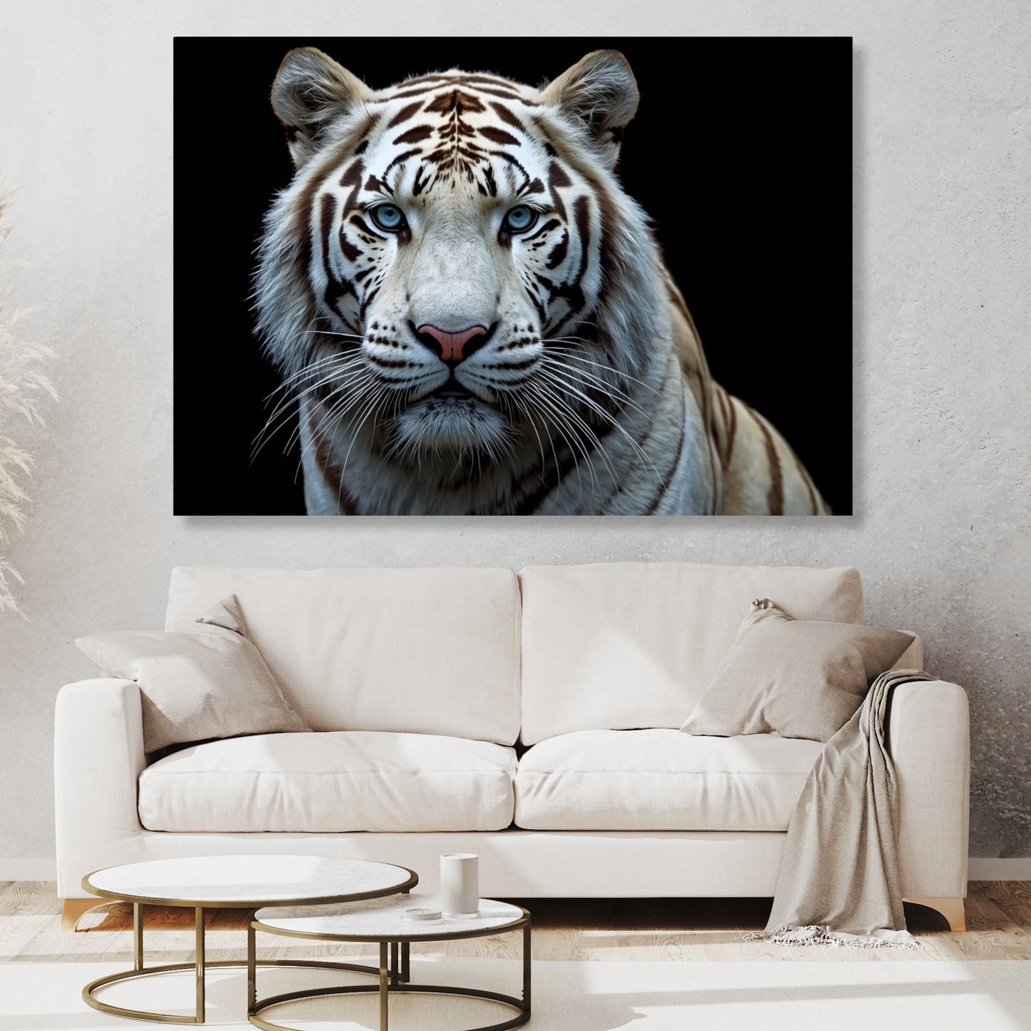 White Tiger Wall Art Canvas Print