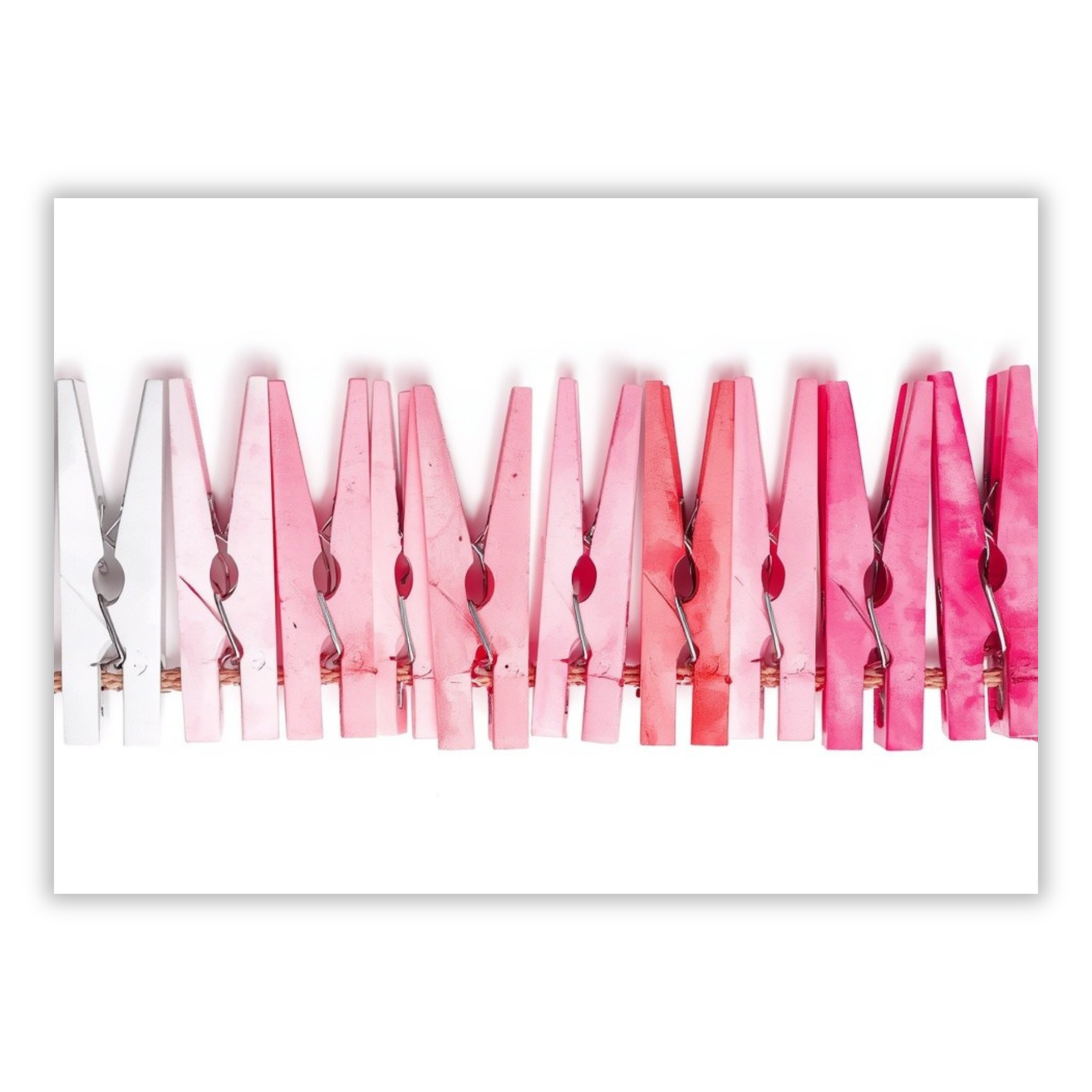 White & Pink Pegs Abstract Wall Art Canvas Print