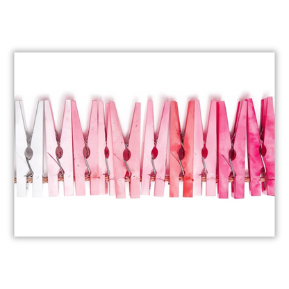 White & Pink Pegs Abstract Wall Art Canvas Print