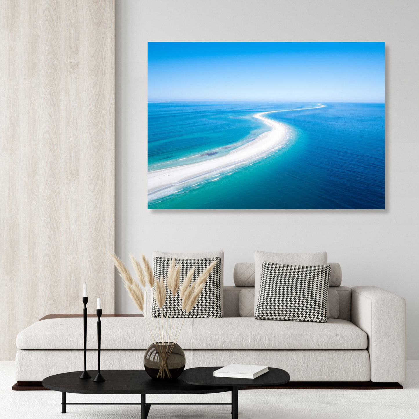 White & Turquoise Wall Art Canvas Print