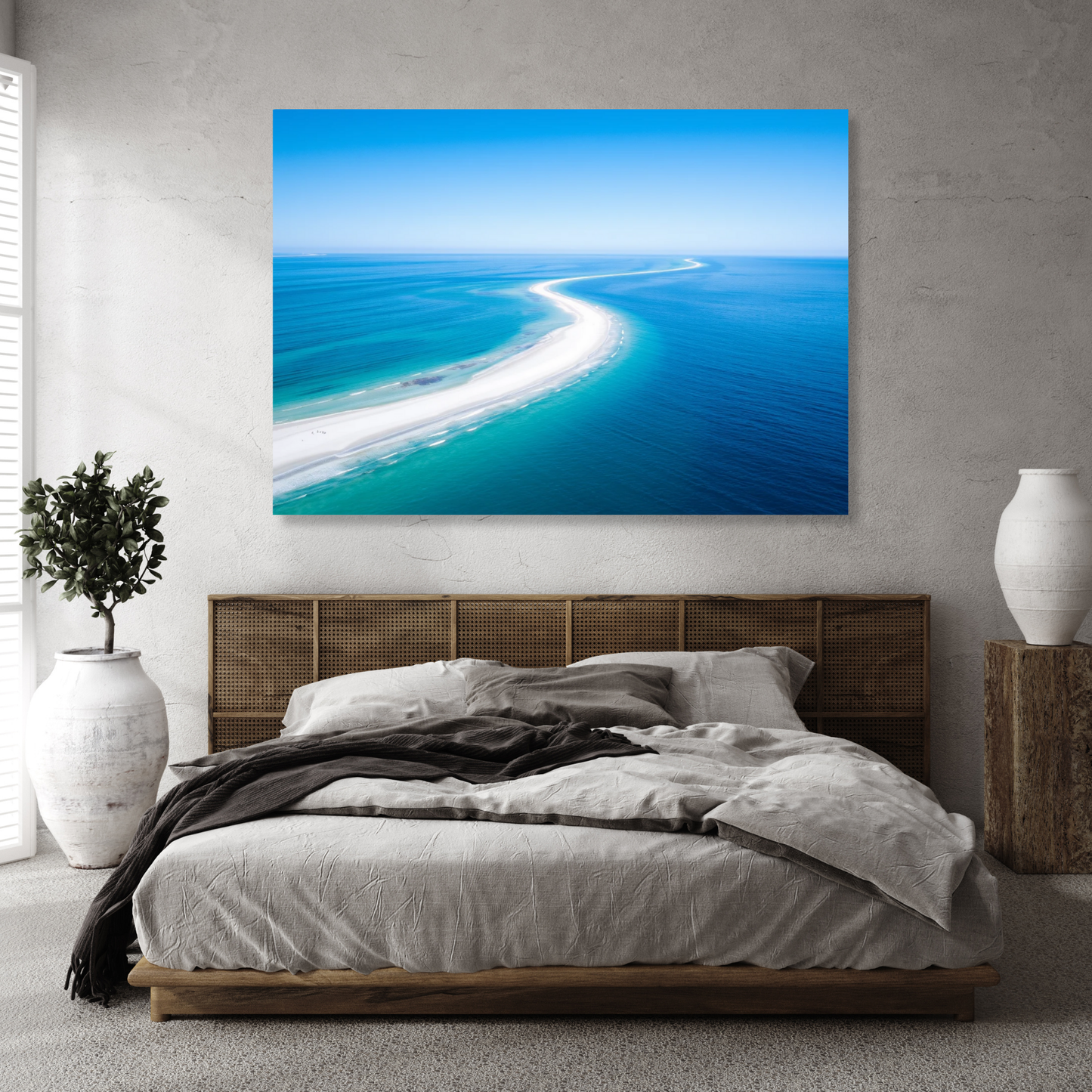 White & Turquoise Wall Art Canvas Print