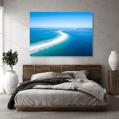 White & Turquoise Wall Art Canvas Print
