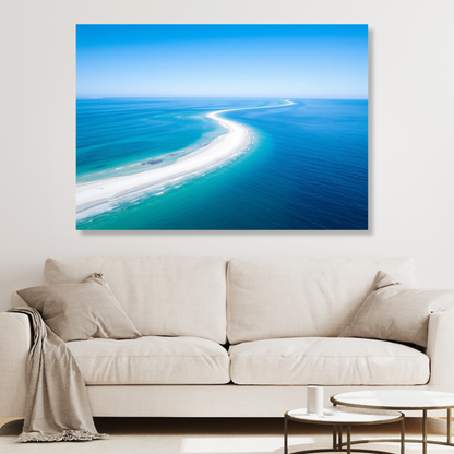 White & Turquoise Wall Art Canvas Print