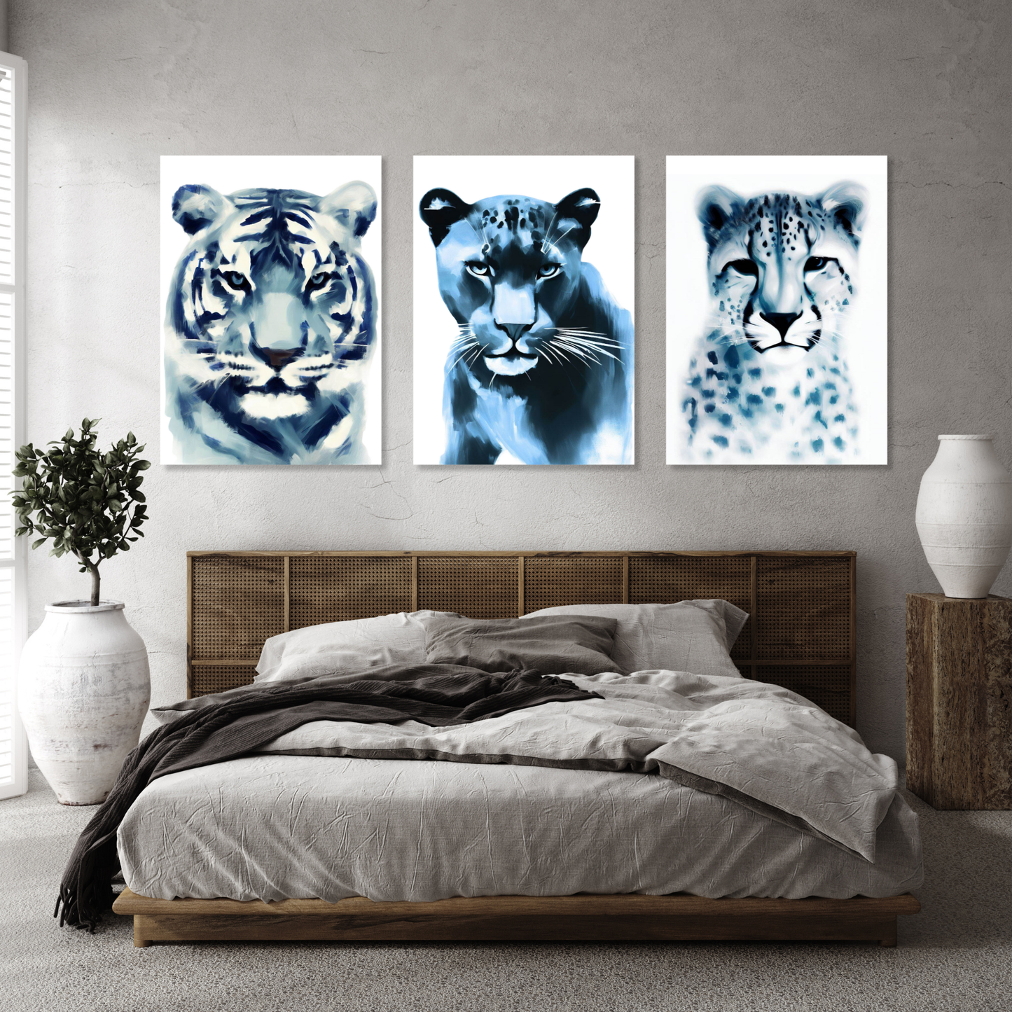 Wild Cats Set of 3 Wall Art Canvas Prints
